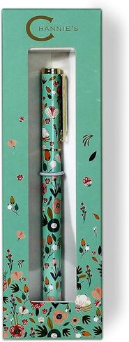 Channie's Beautiful Floral Rollerball Pen - Smooth Writing & Perfect for Home Office, Pen for Handwriting, Great Gift Idea for Teachers, Graduation Coworkers - Teal in Saudi Arabia