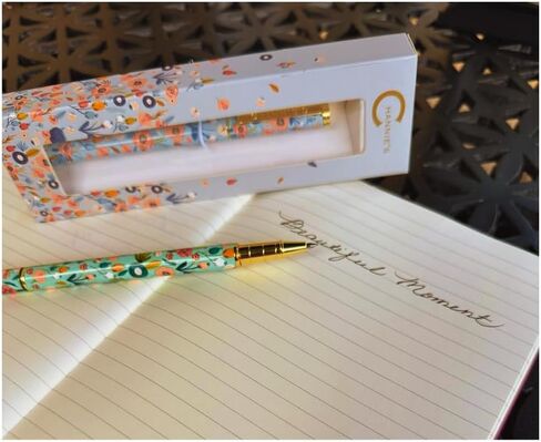 Channie's Beautiful Floral Rollerball Pen - Smooth Writing & Perfect for Home Office, Pen for Handwriting, Great Gift Idea for Teachers, Graduation Coworkers - Teal in Saudi Arabia