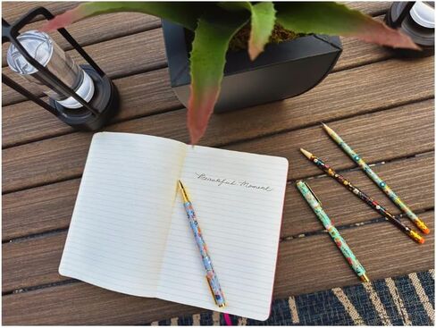 Channie's Beautiful Floral Rollerball Pen - Smooth Writing & Perfect for Home Office, Pen for Handwriting, Great Gift Idea for Teachers, Graduation Coworkers - Teal in Saudi Arabia