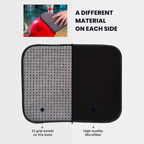 منشفة كرة بولينج من الألياف الدقيقة عبوتين مقاس 25.4 × 20.32 سم - مجموعة وسادات تنظيف شامية لكرة البولينج مع قبضة سهلة - قماش تلميع كرة البولينج يمتص الزيت ويمسح الأوساخ - إكسسوارات البولينج للرجال والنساء (2) in Kuwait