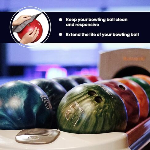 منشفة كرة بولينج من الألياف الدقيقة عبوتين مقاس 25.4 × 20.32 سم - مجموعة وسادات تنظيف شامية لكرة البولينج مع قبضة سهلة - قماش تلميع كرة البولينج يمتص الزيت ويمسح الأوساخ - إكسسوارات البولينج للرجال والنساء (2) in Kuwait