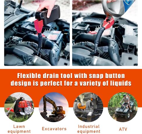 Kewucn 2 PCS Car Flexible Draining Oil Snap Plastic Funnel, Fuel Funnel Auto Wide Mouth with Handle, Vehicle Multi-Function Retractable Oil Funnel for Engine Oil, Diesel, Gasoline (Blue&White) in Saudi Arabia