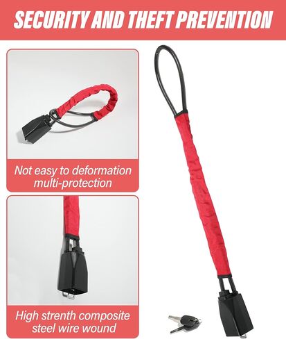 AOCISKA High-Strength Steering Wheel Lock,Car Steering Wheel Lock Seat Belt Lock with 2 Keys,Car Wheel Lock Set,Car Anti-Theft Device Car Theft Prevention (Red) in Saudi Arabia