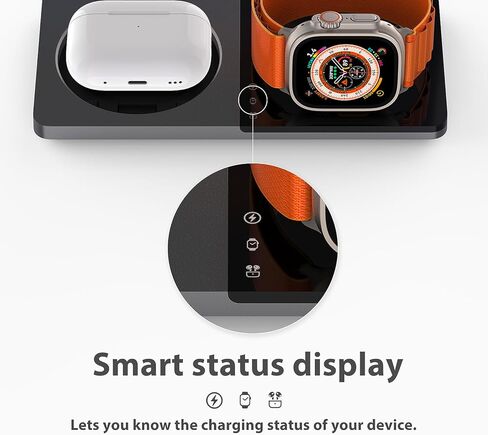 ZECHIN 3 in 1 Wireless Charging Station Fits for MagSafe Charger Stand, Charging Station for Multiple Devices Apple, Wireless Charger for iPhone 15 14 13 12, Apple Watch, Airpods in Saudi Arabia