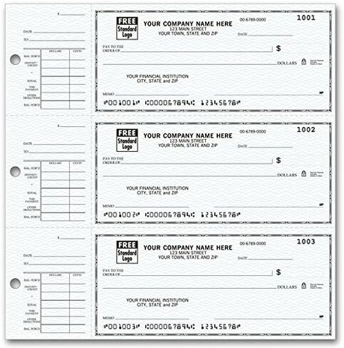 مجلد فحص مكون من 3 حلقات لشيكات القسيمة المدمجة 3 في الصفحة مع تمزق جانبي (أسود) يحمل 250 شيكًا، مثالي للكتاب المكتبي النهائي، 9 1/4 × 9 بوصة in Kuwait