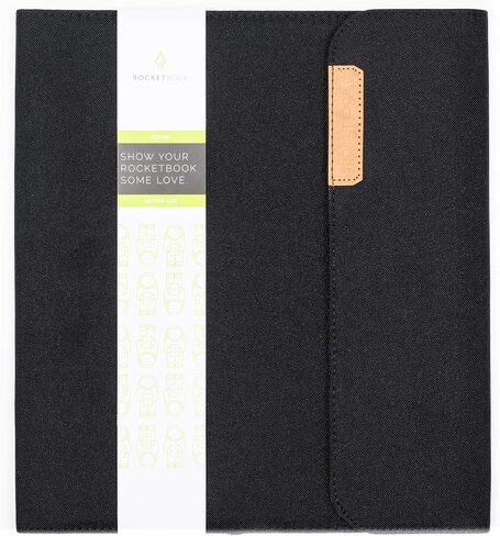 غطاء قابل للطي Rocketbook Capsule 2.0 لأجهزة Core وPanda وFusion - غطاء قابل لإعادة التدوير بنسبة 100% مع حامل قلم ومشبك مغناطيسي ووحدة تخزين داخلية - أسود، مقاس الحروف - 8.5 بوصة × 11 بوصة in Kuwait