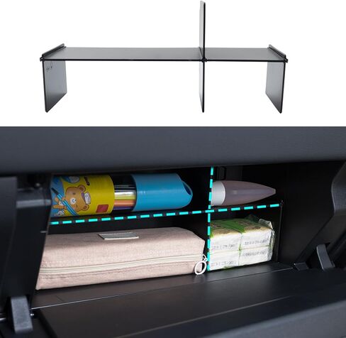 JDMCAR منظم صندوق القفازات متوافق مع Toyota Tundra Accessoies 2022 2023 2024، مواد ABS سوداء إدراج علبة تخزين صندوق القفازات صينية مقسم in Kuwait