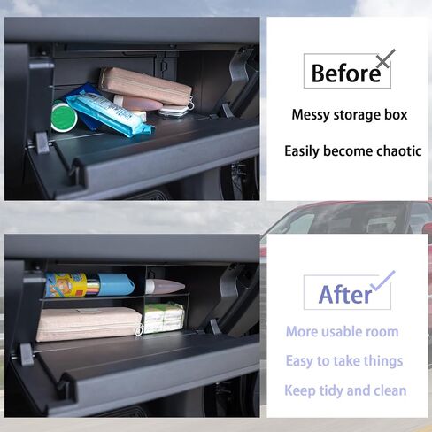 JDMCAR منظم صندوق القفازات متوافق مع Toyota Tundra Accessoies 2022 2023 2024، مواد ABS سوداء إدراج علبة تخزين صندوق القفازات صينية مقسم in Kuwait