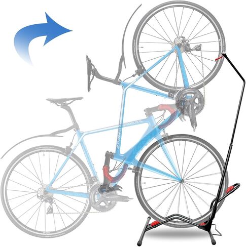 Begona Bicycle Stand Vertical Bike Rack, Space-Saving Freestanding and No-Damage Wall, Super Stable Upright Bike Stand Rack, Adjustable Indoor Bike Storage for 20''-29''Mountain/Kid/Road Bikes in Saudi Arabia