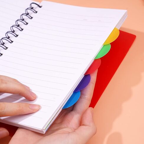 دفاتر ملاحظات CAGIE 2 Pakc 5 للعمل مع علامات تبويب واسعة مقاس A5 دفاتر ملاحظات مدرسية حلزونية، 100 ورقة، أحمر in Saudi Arabia
