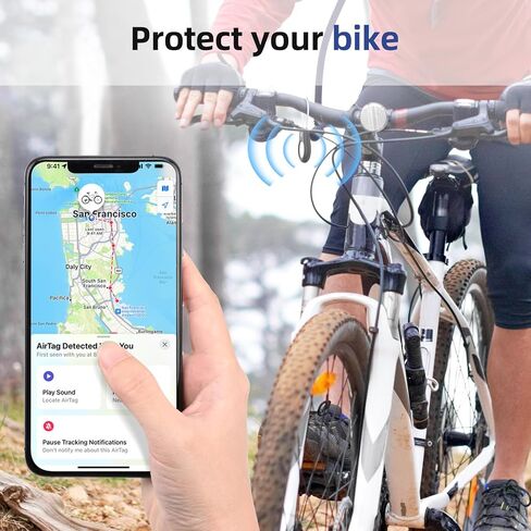 حامل سلسلة مفاتيح Euvinev AirTag - (4 عبوات) حافظة قفل بعلامة هوائية مع كابل سلكي متوافق مع علامات Apple AirTags، حافظة واقية فائقة التحمل ضد الضياع مع حلقة مفاتيح للأمتعة والمفاتيح وحقيبة الظهر in Saudi Arabia