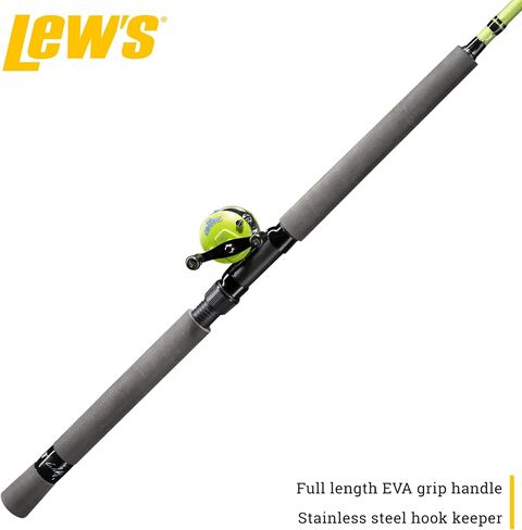 Lew's Crappie Thunder Jig/Troll Reel وصيد الأسماك كومبو، 10 أقدام 2 قطعة IM6 جرافيت فارغة، استرجاع اليد اليمنى، Crappie Thunder Green in Saudi Arabia