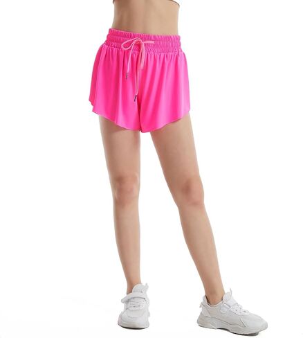 3-4 Packs Girls Flowy Butterfly Shorts Athletic 2 in 1 Running Active Skirt Shorts, Workout Shorts for Kids Teens in Saudi Arabia