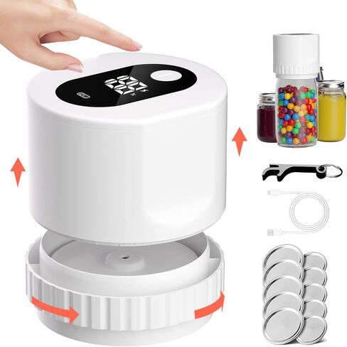Mason Genie Vacuum Sealer,20s Fully Automatic Everjar - Mason Jar Vacuum Sealer Kit,2000mAh Battery Electric Mason Jar Vacuum Sealer With Wide & Regular Mouth,Jar Vacuum Sealer for Mason Jars in Saudi Arabia