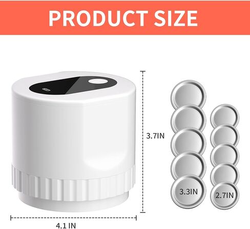 Mason Genie Vacuum Sealer,20s Fully Automatic Everjar - Mason Jar Vacuum Sealer Kit,2000mAh Battery Electric Mason Jar Vacuum Sealer With Wide & Regular Mouth,Jar Vacuum Sealer for Mason Jars in Saudi Arabia