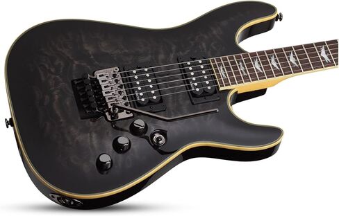 Schecter Omen Extreme-6 FR Electric Guitar in See-Thru Black with Knox Gear Electric Guitar Hard Shell Bundle (2 Items) in Saudi Arabia