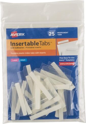 Avery Index Tabs with Printable Inserts, 1-1/2", Self-Adhesive, 25 Tabs Total (16230) in Saudi Arabia
