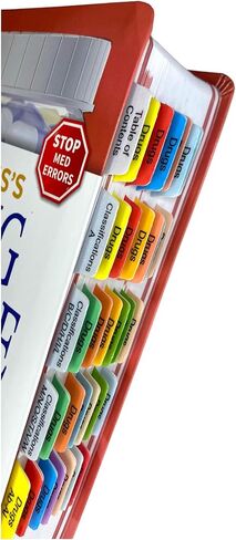 Book Tabs for Davis's Drug Guide for Nurses 18th Edition. Laminated, Color-Coded and Repositionable with Alignment Card for Easy Installation (Book not Included) in Saudi Arabia