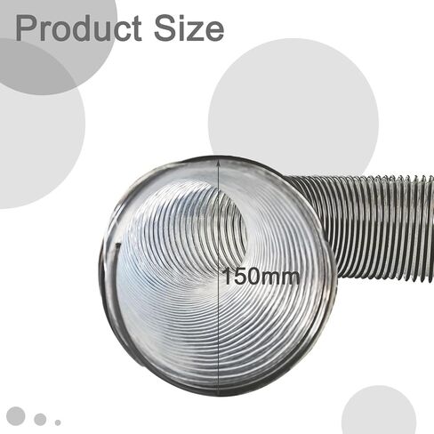 Gabasinovar 6"x 6.5'(diameter 6 inches x 6.5 feet long) ultra flexible transparent Bagger flexible hose for heavy-duty PVC dust, Collect wood processing fragments and smoke in Saudi Arabia