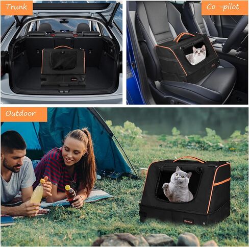 Upgrade The Portable Travel Litter Box for Small, Medium Sized Cats and Rabbits. Easy to Travel with, Removable Folding (Zipper Lid), Washable, Easy to Store, Suitable for Camping, Hotels or at Home in Saudi Arabia