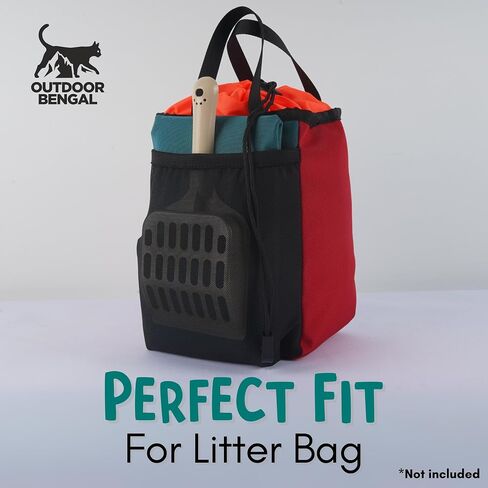 صندوق فضلات القطط للسفر (3 في 1) من OutdoorBengal - صندوق فضلات محمول، قابل للطي، كيس مانع للتسرب مع غطاء، مغرفة صغيرة (مجموعة كاملة للطائرة والسيارة والشاحنة والتخييم والسفر مع القطط) in Kuwait
