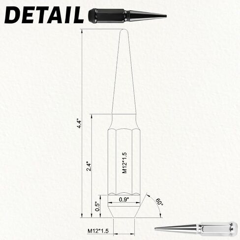 24 قطعة M14 x 1.5 مخروطي أسود/مخروطي منتفخ عجلة مقعد صواميل مع مفتاح مقبس واحد متوافق مع Ford 2015-2017 F-150 2003-2016 F-250 F-350 1999-2019 Chevy Silverado GMC Sierra 2012-2022 Ram 1500 in Kuwait