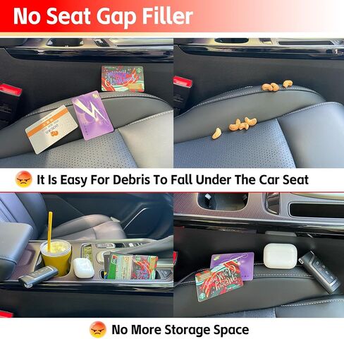 Car Seat Gap Filler 2 Pack, Car Gap Filler Prevents Things from Falling Out, Clog Gaps Between Seats and Consoles, Universal Fit for Most Cars, Trucks and Compact SUVs Car Crevice Blocker (Black) in Saudi Arabia
