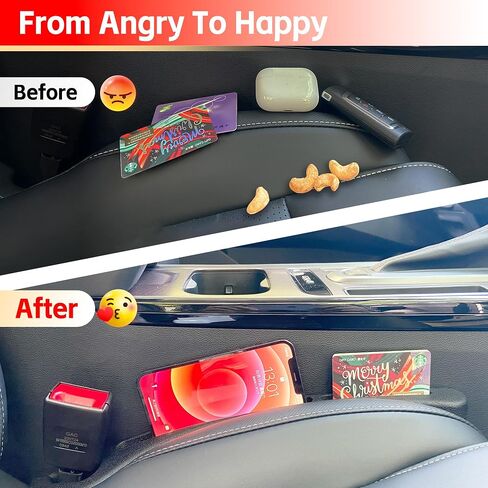 Car Seat Gap Filler 2 Pack, Car Gap Filler Prevents Things from Falling Out, Clog Gaps Between Seats and Consoles, Universal Fit for Most Cars, Trucks and Compact SUVs Car Crevice Blocker (Black) in Saudi Arabia