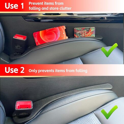 Car Seat Gap Filler 2 Pack, Car Gap Filler Prevents Things from Falling Out, Clog Gaps Between Seats and Consoles, Universal Fit for Most Cars, Trucks and Compact SUVs Car Crevice Blocker (Black) in Saudi Arabia