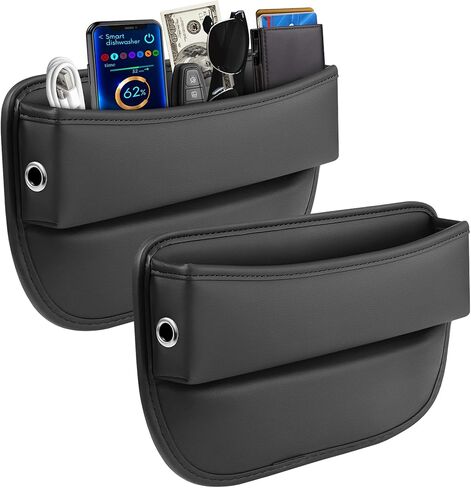 Car Seat Gap Filler 2 pack Car Gap Filler Seat Organizer Front Seat Leather Car Accessories for Women Men, Car Essentials for SUV Truck, Adjustable Seat Gap Filler Organizer for Phones, Keys, Cards in Kuwait