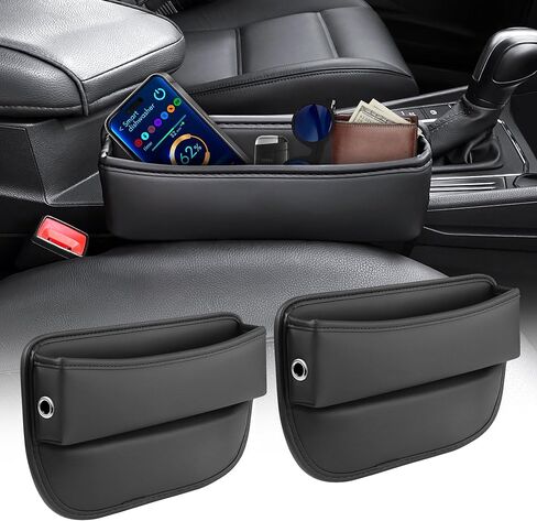 Car Seat Gap Filler 2 pack Car Gap Filler Seat Organizer Front Seat Leather Car Accessories for Women Men, Car Essentials for SUV Truck, Adjustable Seat Gap Filler Organizer for Phones, Keys, Cards in Kuwait