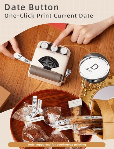 Makeid Q1 Label Maker Machine with Tape HD(300dpi), ONE-Click Time Printing Bluetooth Label Makers for Home Office, Compatible with iOS & Android - Clear Prints, Multiple Templates Font, Retro Design in Saudi Arabia