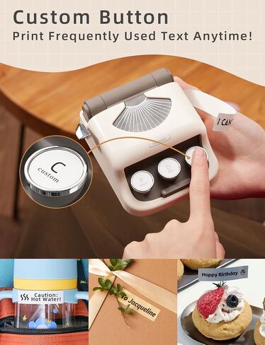 Makeid Q1 Label Maker Machine with Tape HD(300dpi), ONE-Click Time Printing Bluetooth Label Makers for Home Office, Compatible with iOS & Android - Clear Prints, Multiple Templates Font, Retro Design in Saudi Arabia