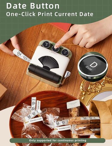 Makeid Q1 Label Maker Machine with Tape HD(300dpi), ONE-Click Time Printing Bluetooth Label Makers for Home Office, Compatible with iOS & Android - Clear Prints, Multiple Templates Font, Retro Design in Saudi Arabia