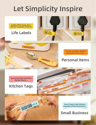 Makeid Q1 Label Maker Machine with Tape HD(300dpi), ONE-Click Time Printing Bluetooth Label Makers for Home Office, Compatible with iOS & Android - Clear Prints, Multiple Templates Font, Retro Design in Saudi Arabia