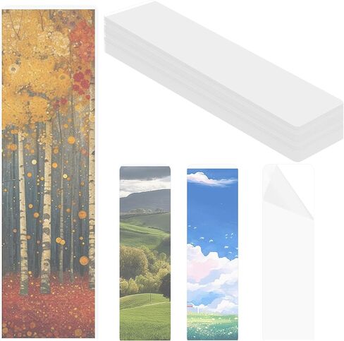 120pcs Bookmark Sleeves, Bookmark Laminating Sheets Suitble for Protecting Bookmarks Laminating Pouches, Bookmark Sleeves Clear Compatible with Most Bookmarks, Laminate Sheets Favorite for Book Lovers in Saudi Arabia