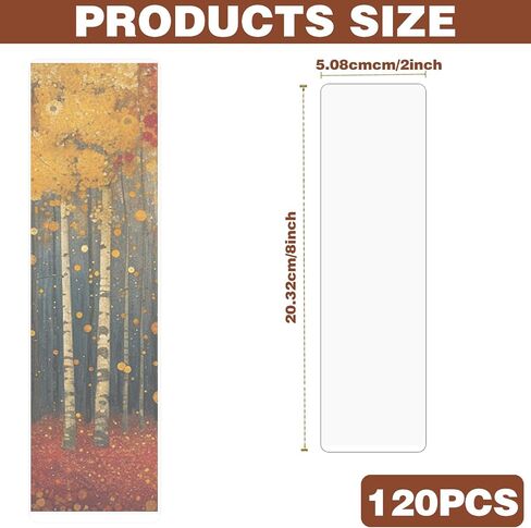 120pcs Bookmark Sleeves, Bookmark Laminating Sheets Suitble for Protecting Bookmarks Laminating Pouches, Bookmark Sleeves Clear Compatible with Most Bookmarks, Laminate Sheets Favorite for Book Lovers in Saudi Arabia