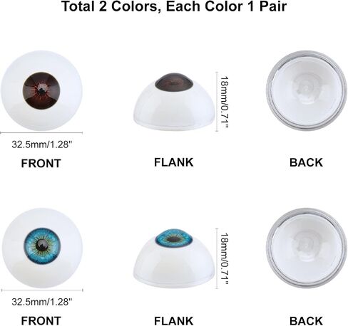 PH PandaHall 2 Pair Realistic Eyes Big Eyeballs Human Eyes Large Acrylic Eyeballs for Halloween Party Decor Sculptures Props in Saudi Arabia
