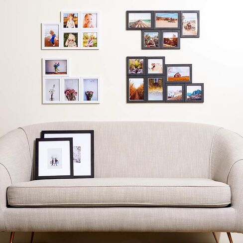معرض إطار الصورة المغناطيسي من MAGNAFRAME لمطبوعات حجم Instagram 4x4-6 Pack (أسود) - إطارات صور قابلة للتبديل والتخصيص والتوسيع in Saudi Arabia