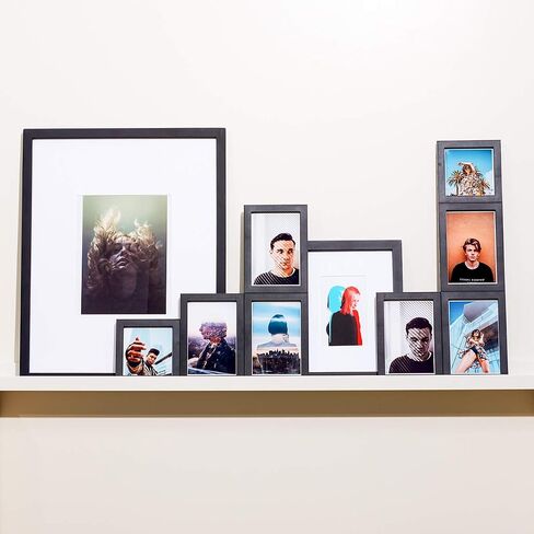 معرض إطار الصورة المغناطيسي من MAGNAFRAME لمطبوعات حجم Instagram 4x4-6 Pack (أسود) - إطارات صور قابلة للتبديل والتخصيص والتوسيع in Saudi Arabia