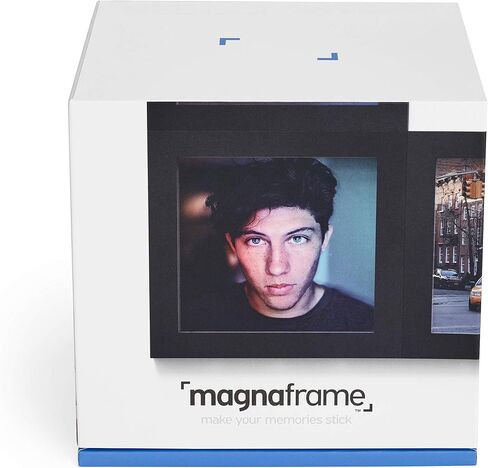 معرض إطار الصورة المغناطيسي من MAGNAFRAME لمطبوعات حجم Instagram 4x4-6 Pack (أسود) - إطارات صور قابلة للتبديل والتخصيص والتوسيع in Saudi Arabia