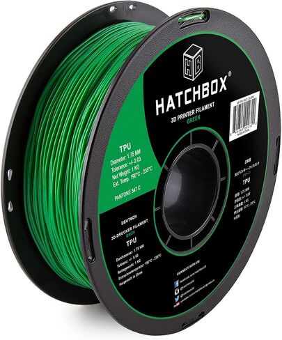 HATCHBOX 1.75mm Black TPU 3D Printer Filament Shore 95A, 1 KG Spool, Dimensional Accuracy +/- 0.03 mm, 3D Printing Filament in Kuwait