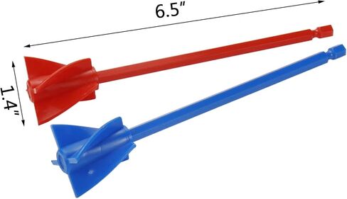 Dnyta Resin Mixer Paddles 6.5in Reusable Paint Mixer Epoxy Resin Mixer Attachment for Drill -Red&Blue in Saudi Arabia