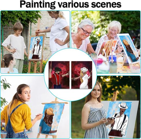 TAGYSH Couples Painting Kit Date Night, 2 Piece Set Paint and Sip Kit for Adults, Paint Night Kit for Adults, Predrawn Canvas for Painting for Adults in Saudi Arabia