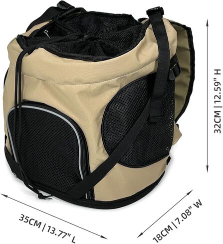 Pet Carrier Backpack for Cats Dogs, Portable Dog Travel Carrier, Breathable Kitten Backpack Soft-Sided Carriers, Airline Approved Cat Carrier Ideal for Hiking Camping Outdoor (Light Khaki) in Kuwait