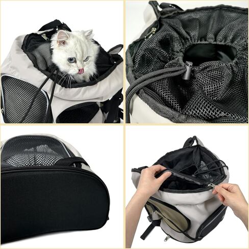 Pet Carrier Backpack for Cats Dogs, Portable Dog Travel Carrier, Breathable Kitten Backpack Soft-Sided Carriers, Airline Approved Cat Carrier Ideal for Hiking Camping Outdoor (Light Khaki) in Kuwait