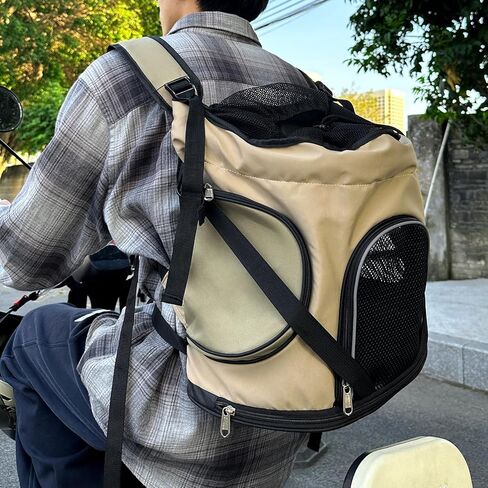 Pet Carrier Backpack for Cats Dogs, Portable Dog Travel Carrier, Breathable Kitten Backpack Soft-Sided Carriers, Airline Approved Cat Carrier Ideal for Hiking Camping Outdoor (Light Khaki) in Kuwait
