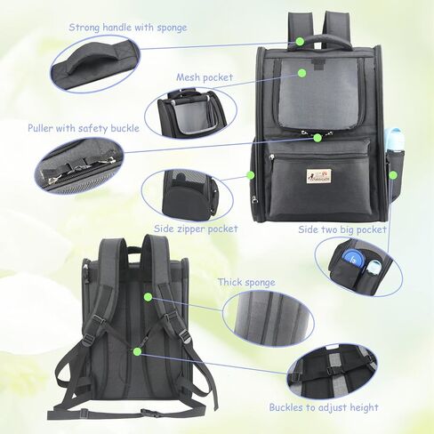 Rabbicute Pet Carrier Backpack for Small Cats Dogs Puppies, with Breathable mesh, Airline Approved, Foldable Carrier for Hiking, Camping, Biking, Outdoor Travel, Pet Upto 18lbs in Saudi Arabia