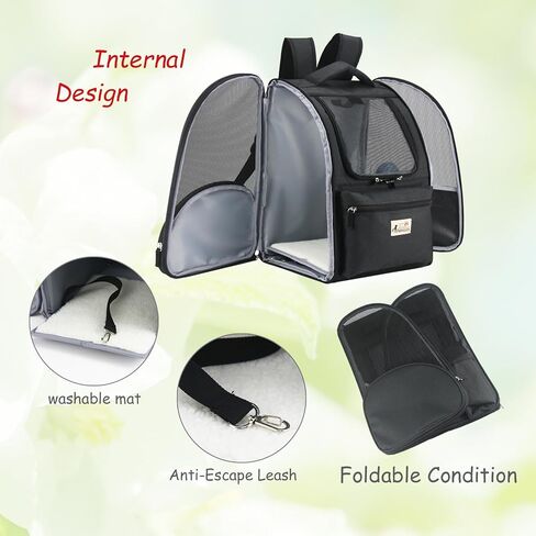 Rabbicute Pet Carrier Backpack for Small Cats Dogs Puppies, with Breathable mesh, Airline Approved, Foldable Carrier for Hiking, Camping, Biking, Outdoor Travel, Pet Upto 18lbs in Saudi Arabia