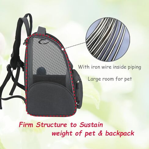 Rabbicute Pet Carrier Backpack for Small Cats Dogs Puppies, with Breathable mesh, Airline Approved, Foldable Carrier for Hiking, Camping, Biking, Outdoor Travel, Pet Upto 18lbs in Saudi Arabia